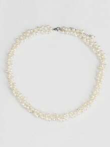 1 件 925 纯银天然养殖淡水珍珠项链，手工制作的新娘珠宝礼物 - 米珍珠項鍊 - 查看 1