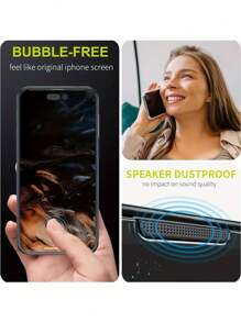 3 件隐私防窥钢化玻璃防尘安装保护膜，兼容 ，兼容 16/16 Plus/16 Pro/16 Pro Max/15/15Pro/15 Plus/15 Pro Max/14/13/12/11 生日、家人、朋友的礼物手机屏幕保护膜、手机配件