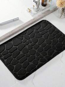 1 pièce Tapis de sol en pierre de couleur unie en forme de U, absorbant l'eau et antidérapant pour la salle de bain, la maison, la décoration de salle de bain, le tapis de bain, le tapis de sol, le tapis d'extérieur, le paillasson, la décoration d'automne, les accessoires de salle de bain, la rentrée scolaire