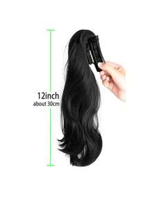 1 pieza Clip de pelo con garra de pelo de estilo rizado sintético natural para recogido de cola de caballo de mujer, un accesorio de moda para el cabello que realza el look elegante casual