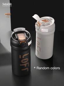 1 pieza, Vaso de viaje de acero inoxidable de 600ml, apto para bebidas frías y calientes, crema. Gran regalo para la vajilla, artículos de cocina, útiles escolares, accesorios de viaje en verano e invierno 2025 Vuelta al cole