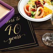 Birthday Party Supplies Cocktail Napkins, Disposable Black Gold Party Paper Napkins,  Anniversary Birthday Beverage Napkins For Birthday Party Decorations - Black Gold - View 2