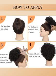 Afro lockige Haarbuns Hochsteckfrisur Chignon Haarverlängerung mit Zugband Pferdeschwanz für Frauen, kurze afrikanische gedrehte lockige Haarbun Pferdeschwanz Verlängerung, synthetisches Haarteil, afrikanischer Pferdeschwanz für natürliches Haar, für Weihnachten, Neujahr, Karneval, Musikfestival