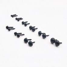 200 件 DIY 黑色塑料眼睛和鼻子玩具针毡填充娃娃眼睛鼻子适用于熊黑眼娃娃配件动物制作工艺品 - 彩色 - 查看 3