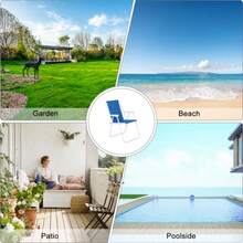 Oxford Cloth Iron Outdoor Beach Chair Blue - Màu xanh lam - Xem 5