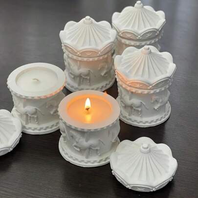 DIY 水晶环氧树脂旋转珠宝收纳盒/罐硅胶模具