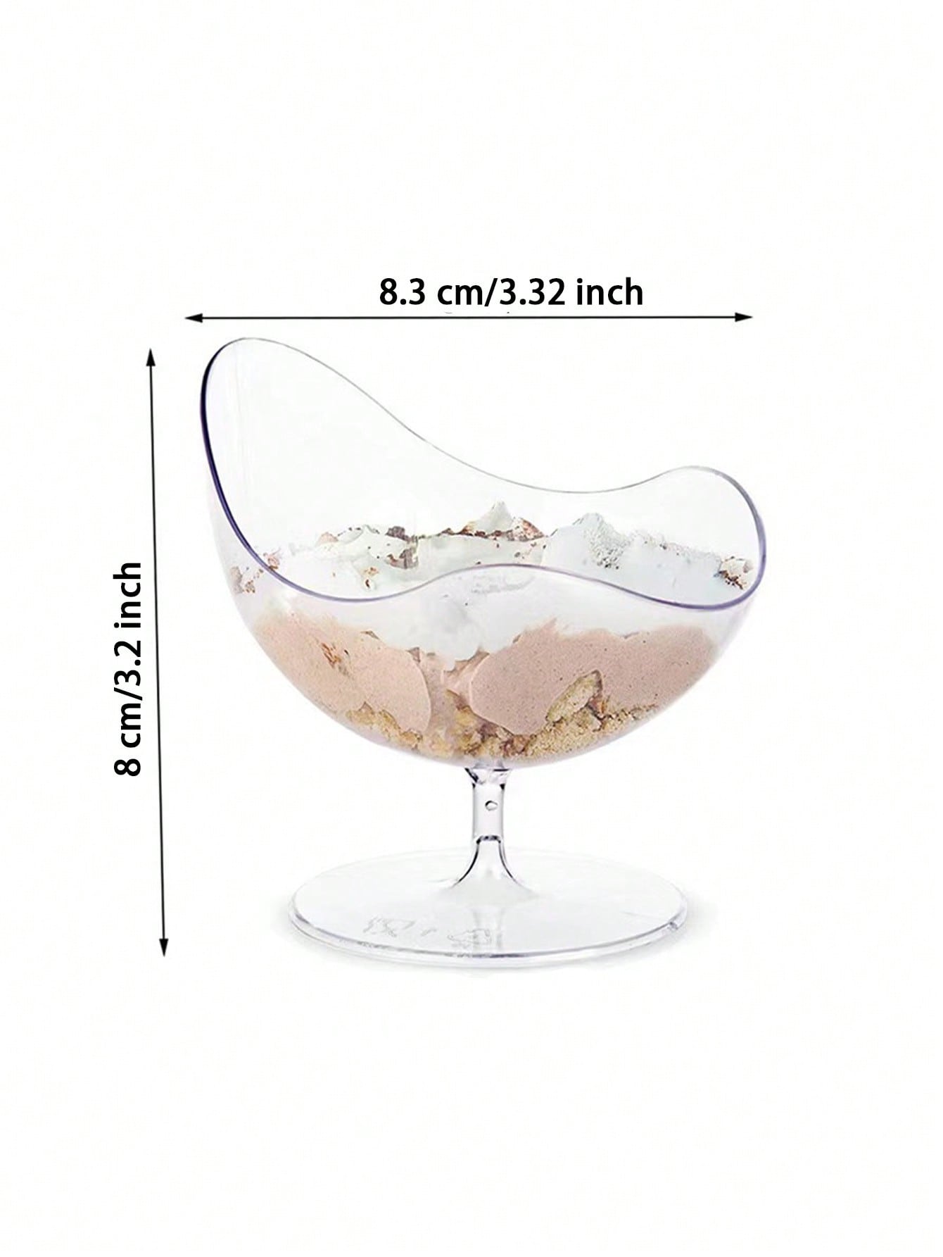 8 قطع / 20 قطعة كأس على شكل كرسي شفاف ، كأس آيس كر...