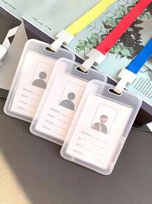 5pcsWork Card Card Holder Student Card Holder Company Employee Badge Exhibition Card Holder - Transparent - View 1