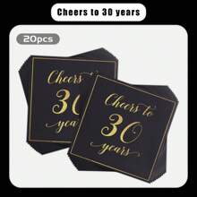 Birthday Party Supplies Cocktail Napkins, Disposable Black Gold Party Paper Napkins,  Anniversary Birthday Beverage Napkins For Birthday Party Decorations - Black Gold - View 24