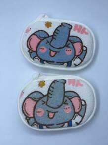 1 miếng bọt biển tắm cho bé, khăn tắm hoạt hình cho trẻ sơ sinh, màu sắc ngẫu nhiên - trắng - Xem 5