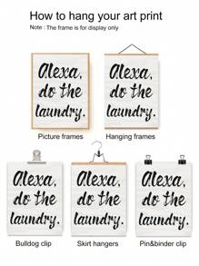 1入組極簡風格帆布印刷海報，洗衣房口號帆布壁畫，浴室洗衣房牆壁裝飾藝術畫，家居裝飾，不含相框