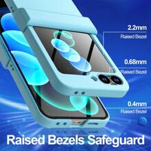 1Pc Glitter Phone Case Hinge Protection Shockproof Rugged Sparkle Bling Cute Protective Cover Compatible With Samsung Galaxy Z Flip 6 2024 - Blue - View 4