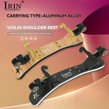 IRIN IRIN Aluminum Violin Shoulder Rest Chin Rest Pad For Adult Beginner Performance Violin, Sizes: 1/8, 1/4, 1/2, 3/4, 4/4, Wood Grain & Fiber Texture