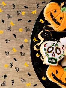 30g/包黑色蝙蝠、蜘蛛、南瓜及异形金属闪光纸五彩纸屑装饰品，适用于万圣节、圣诞节 - 彩色 - 查看 1