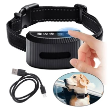 Rechargeable Electric Pet Bark Training Collar Waterproof Anti Bark Dog Collar - Black - View 1