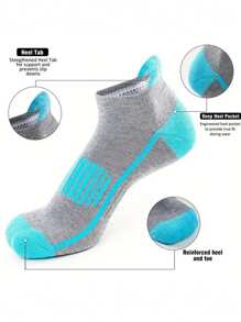 6/12 Pairs Women Multi-Color Breathable Stripe Sports Ankle Socks, Gym, Fall - Multicolor - View 2