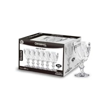 6 Copos Transparente Taças Diamante 260ml Para Agua Vinho