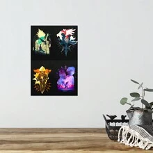 1 Bộ Anime Poster, Vải Bố, Nghệ Thuật Treo Tường In, Người Bạn Quà Tặng, Trang Trí Nhà Cửa, Trang Trí Phòng Ngủ, Không Khung - Nhiều màu - Xem 7
