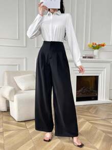 Women's Solid Color Long Sleeved Business Interview Commuting Casual Relaxed Feeling Simple Spring Summer Autumn Shirt - 白色 - 查看 6