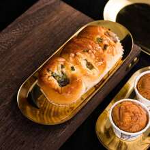 Creative Metallic Oval Tray (Gold),Fruit Plate,Dessert Plate,Snack Plate,Salad Plate,Cake Plate,Suitable For Restaurant & Kitchen, Serving On Dining Table Back To School