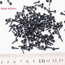 200 件 DIY 黑色塑料眼睛和鼻子玩具针毡填充娃娃眼睛鼻子适用于熊黑眼娃娃配件动物制作工艺品 - 彩色 - 查看 16