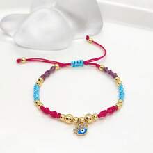 Colombia Handmade Braided Rope Colorful Friendship Bracelet With Beads And Evil Eye Charm, Jewelry For Spring/Summer - Multicolor - View 6