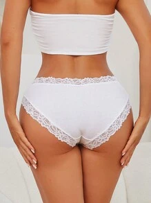 FINETOO 6pcs Ladies Romantic Floral Lace Trim Briefs, Mauve - Multicolor - View 3