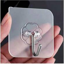 100pcs Super Sticky Transparent Wall Hooks, Removable No Drill Hooks For Kitchen, Bathroom, Bedroom, Living Room, Multi-Function Hooks, Suitable For Party, Christmas, Valentine's Day Decor, Minimalist, Wedding Decor, Boho, Bathroom & Kitchen Accessories, Home Decoration
