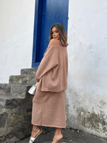 Marina Kimono Set - 摩卡棕 - 查看 2