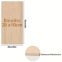 Unfinished Wood, 8 X 4inch/20*10cm - 2mm 4/16pcs Thick Wood Unfinished Planks, Blank Wood Cutouts For Crafts, Arts And Crafts, Wood Carving For Wooden Cutout School Projects Crafts DIY Model Carving