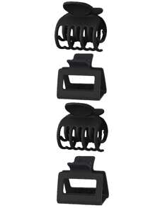 4pcs Black Matte Hair Clips, Suitable For Thin Or Thick Hair, Small Size, Strong Grip Non-Slip Hair Accessories For Women And Girls Hair Claws Claw Clips Hair Jaw Clip Hair Clamps Hair Clutch Hair Catcher Clip Fall Winter For Vacation Outfits Woman Summer Beach,Holiday,Travel - Black - View 2