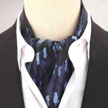 Bufanda larga reversible retro para hombre, bufanda casuales de caballero, bufanda formal de negocios para primavera, otoño e invierno, accesorios de camisa de traje de fiesta casual estilo ascot, excelente regalo boho
