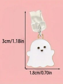 Phích cắm chống bụi bằng hợp kim hình ma dễ thương cho cổng sạc điện thoại di động - trắng - Xem 4