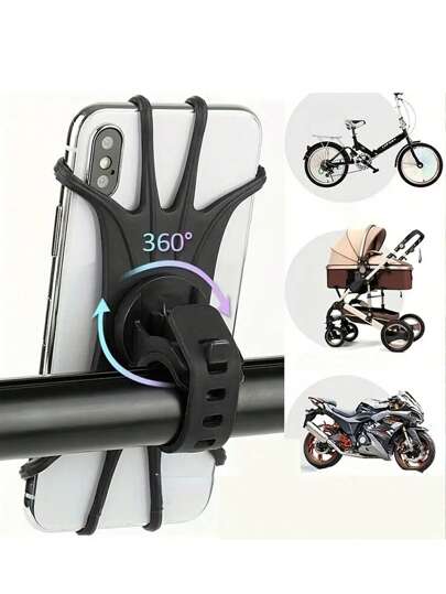 1 schnell installierbarer Silikon Fahrrad Handyhalter, 360° drehbar anti-verlust Halterung, multifunktionale Outdoor Fahrrad Navigationsausrüstung Kleinteil, geeignet für Befestigung an Fahrrädern, Mountainbikes, Einkaufswagen, E-Bikes, Fahrräder, Trolleys usw. zur Verwendung