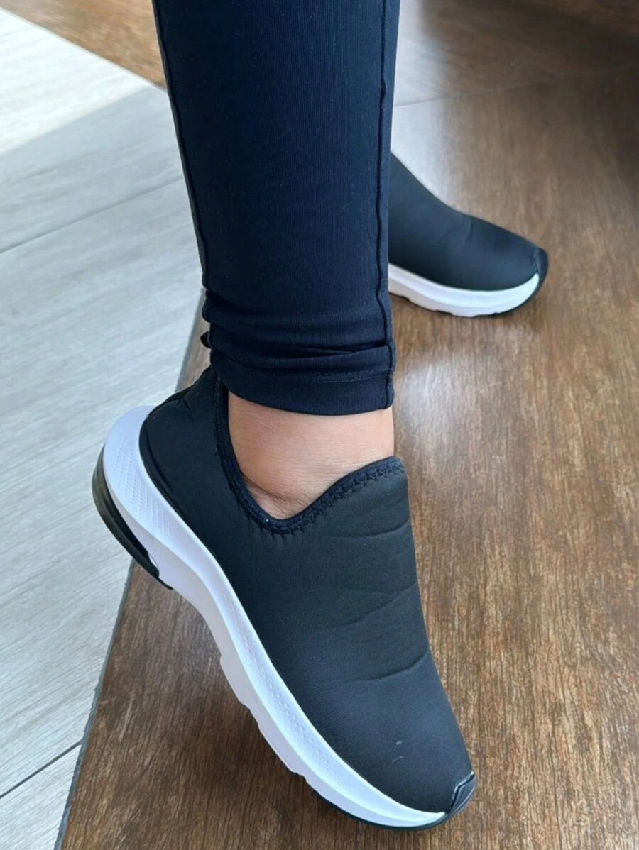 Casual Women's Speed Sneakers - 黑與白 - 查看 1