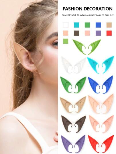 Fairy  Ears, Role-Play  Ears, Pointed Vampire Ears Cosplay Accessories For Halloween, Renaissance Fairs, Fantasy Live-Action, Masquerade Parties