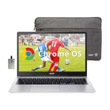 Chromebook 15.6" Full HD IPS Display, Intel Celeron N4500, 4GB LPDDR4 RAM, 64GB EMMC, Intel UHD Graphics, Numeric Keypad, WiFi 6, HD Webcam, Chrome OS, Pure Silver, 128GB Hotface USB Card - 銀色 - 查看 1