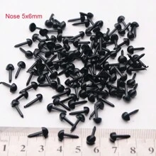 200 件 DIY 黑色塑料眼睛和鼻子玩具针毡填充娃娃眼睛鼻子适用于熊黑眼娃娃配件动物制作工艺品 - 彩色 - 查看 7
