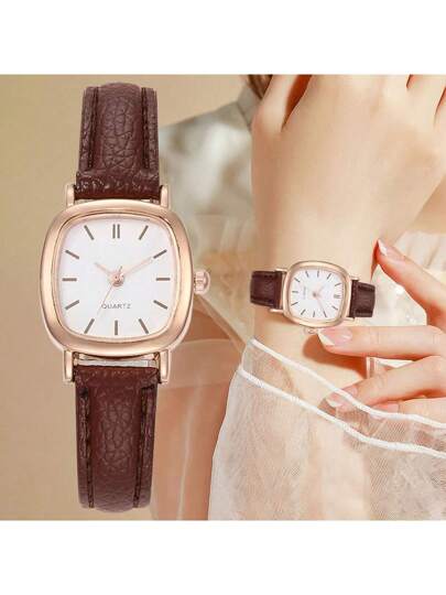 Couple Watches Women Quartz Lovers Horloge Wristwatch Ladies Klok Leather Festival view 3