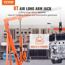 Hydraulic Long Ram Jack  8 Ton Engine Hoist Cylinder With Air Pump And Single Piston Pump  Hydraulic Ram Cylinder Clevis Base For Engine Lift Hoists  Garage Shop Cranes  Mechanical  Farm - 橘色 - 查看 5