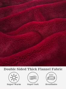 1 Pcs Wearable Blanket Sweatshirt Gifts For Women And Men, Warm And Cozy Giant Blanket Hoodie, Thick Flannel Blanket With Sleeves And Giant Pocket - 紅色 - 查看 4