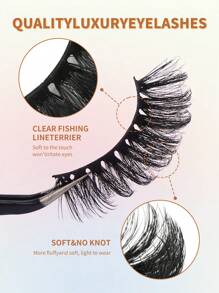 48 Paar lange, voluminöse Kunstwimpern aus Kunstmink, 17-20mm DD-Locken, 5D-Fake-Wimpern, volle Streifen, Manga-Spitzen-Kreuz-Augen-Wimpern, 6 gemischte Stile, Freundschafts-Paket