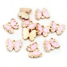 20pcs 10x13mm Butterfly Charms Pendant Enamel Small Alloy Metal Charms DIY Jewelry Making Accessories For Necklace Bracelet