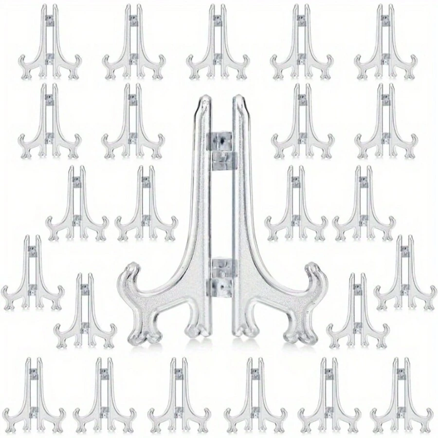 20pcs Mini Easel Stands For Cards Display, Clear Picture Holders For Business Cards - Transparent - View 1