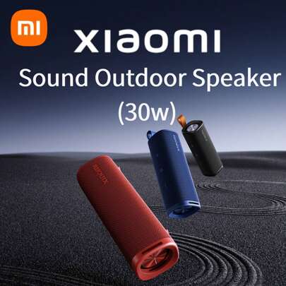 Xiaomi Altavoz negro para exteriores, salida de 30W potente, batería ultra duradera de hasta 12 horas,sonido estéreo inalámbrico real, conexión de hasta 100 altavoces, resistente al polvo y al agua IP67, compatible con Bluetooth 5.4, manos libres