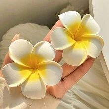 2 chiếc kẹp tóc hình hoa sứ Hawaii bằng xốp trắng 6cm dành cho nữ, kiểu dáng Boho, thích hợp cho ngày Valentine, phụ kiện tóc, phụ kiện đội đầu, phụ kiện tóc cho nữ, ghim cài tóc. - Nhiều màu - Xem 9