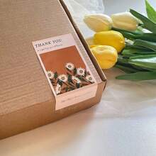 TYFYO 50pcs Flower Thank You Stickers Seal Labels For Gift Or Commodity Decor Stickers Small Business Packaging Sealing Stickers,Christmas