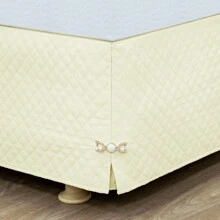 Bed Skirt For CASAL Box Spring Bed With Ultrasonic Quilted Pendants - Rượu sâm banh - Xem 2