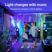 RGC-IC LED Smart Fairy Light Fairy Light 65 Feet (About 20 Meters) Multi-Color Light String Application Control And Remote Control, APP Music Synchronization Color-Changing USB Plug-In Wedding Christmas, Outdoor, Party Family Bedroom Decorative Lights - Multiple colors - View 4