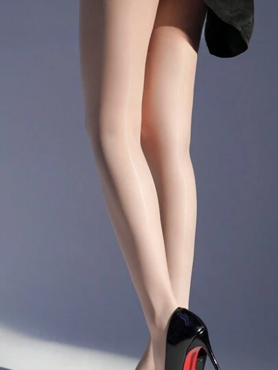 1pc Women Glossy Tights, Fashionable Sexy Pantyhose, Cozy